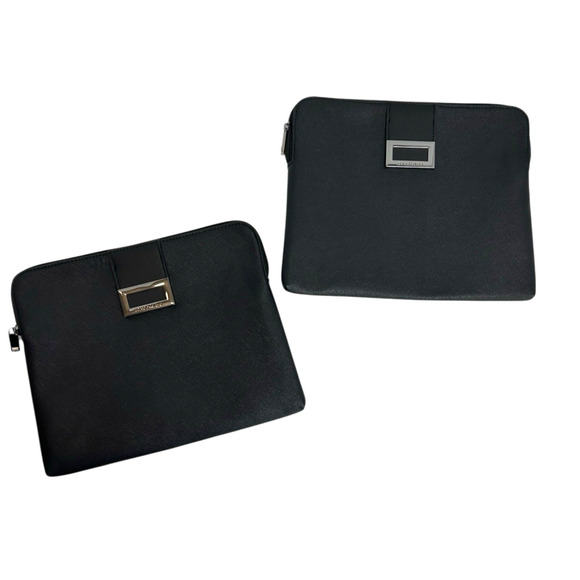 BVLGARI SET OF TWO Travel Pouch Black, Zip Top Accessory Bag Cosmetics Organizer - Picture 1 of 6